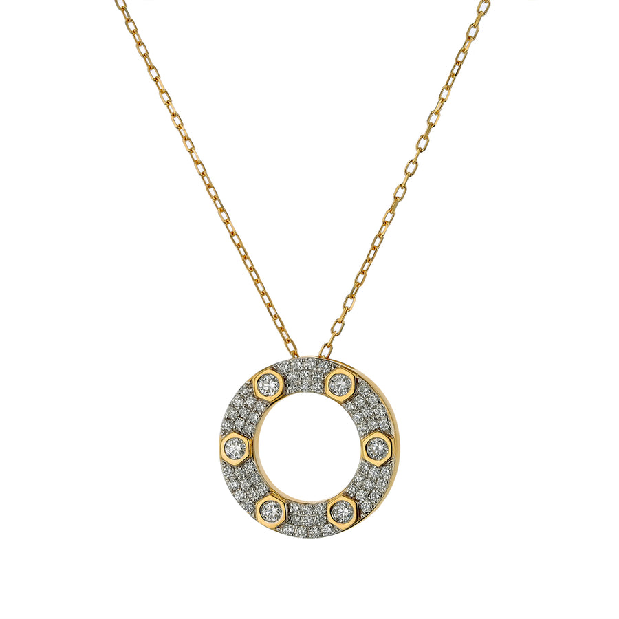 0.55ct Diamond Pendant in 14K Yellow and White Gold, 18" chain
