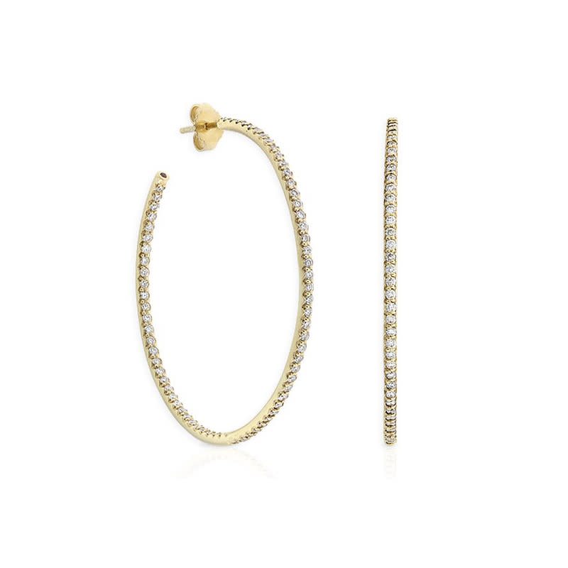 Perfect Diamond 1.40ct Diamond Extra Large Hoops in 18K Yellow Gold