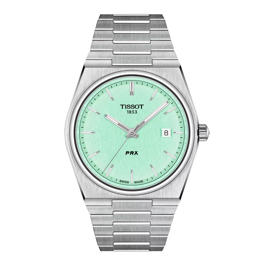 40mm PRX Watch with Light Green Dial in Stainless Steel, Bracelet