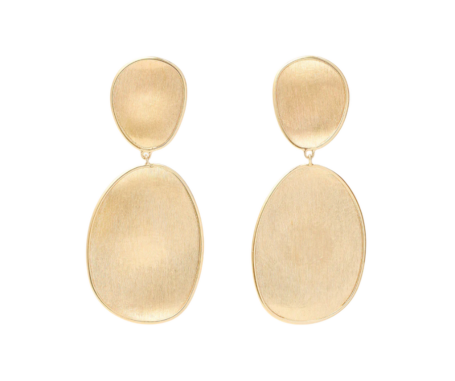 Lunaria Double Drop Earrings in 18K Yellow Gold