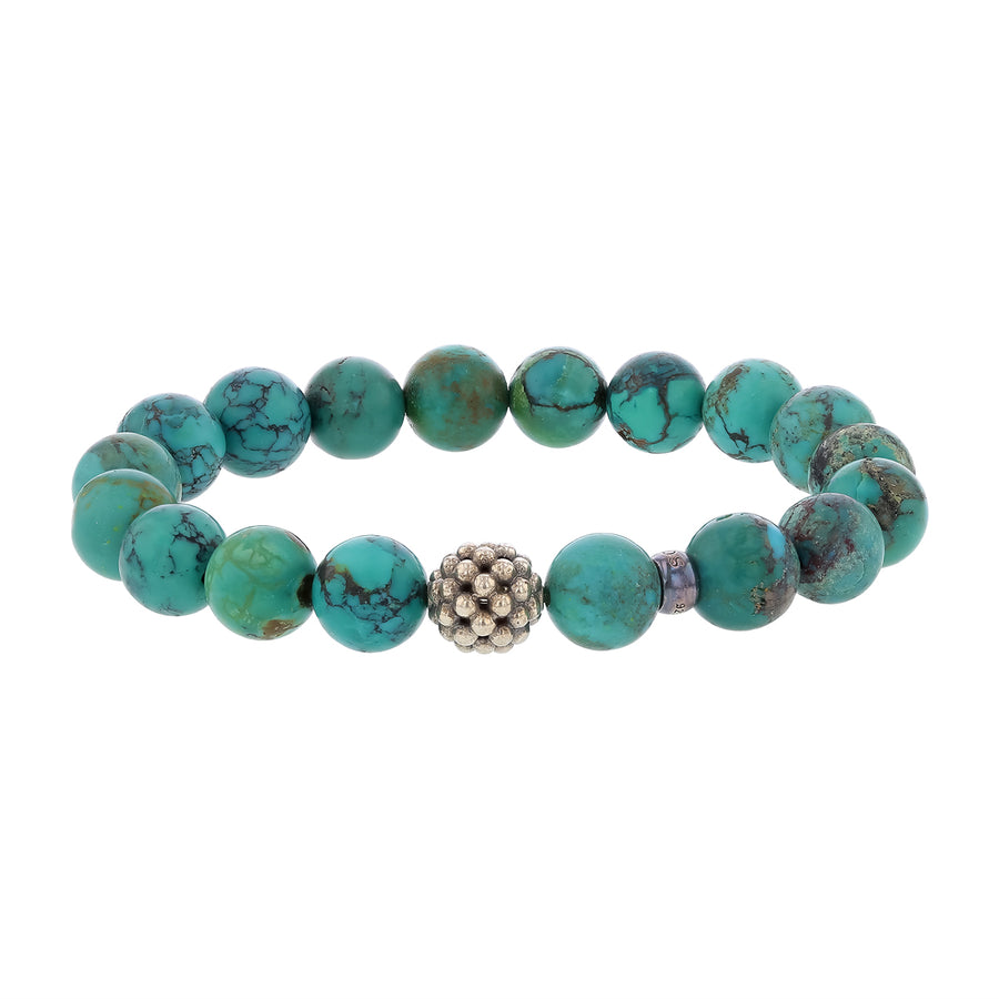 Lagos Maya Turquoise Bead Station Bracelet in Sterling Silver