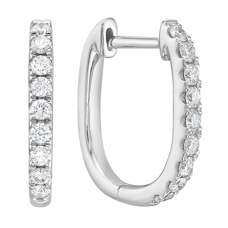 0.32ct Diamond Huggie Hoop Earring in 14K White Gold