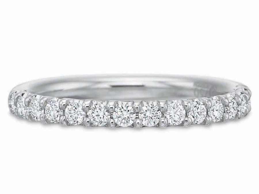 0.38Ct Diamond Comfort Fit Partway Band in 18k White Gold, Size 6