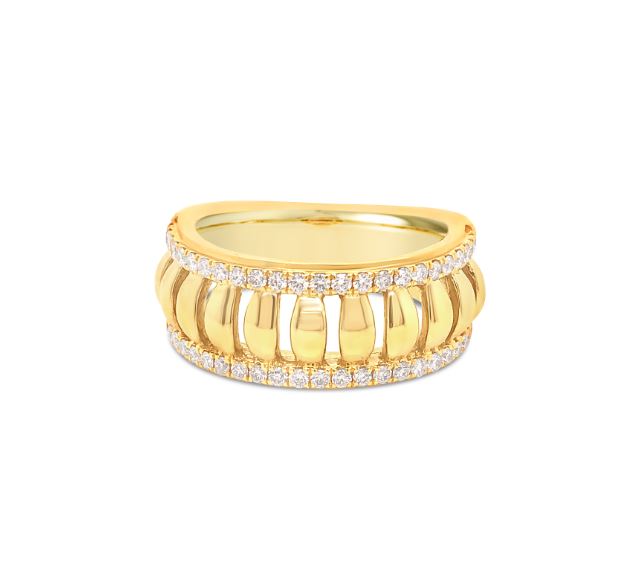 Birdcage 0.43ct Diamond Band in 18K Yellow Gold, size 6.5