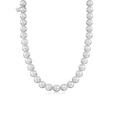 18KW 41 White South Sea Pearl 10mm 1893 ball with 0.1ct. Diamond, 16"