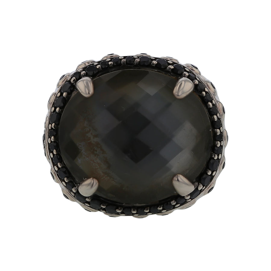 John Hardy Bamboo Black Sapphire Ring in Sterling Silver Size 9