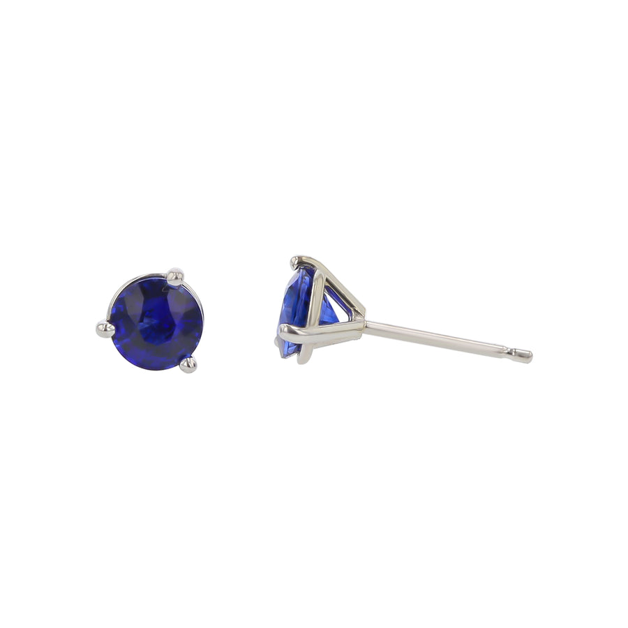 1.27ct Sri Lankan Sapphire Stud Earrings in 18k White Gold