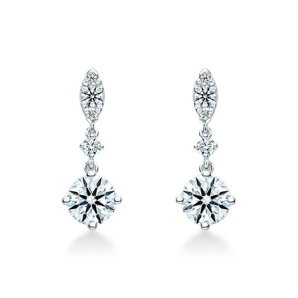 Aerial 1.11-1.17ct Diamond Petite Drop Earrings in 18K White Gold