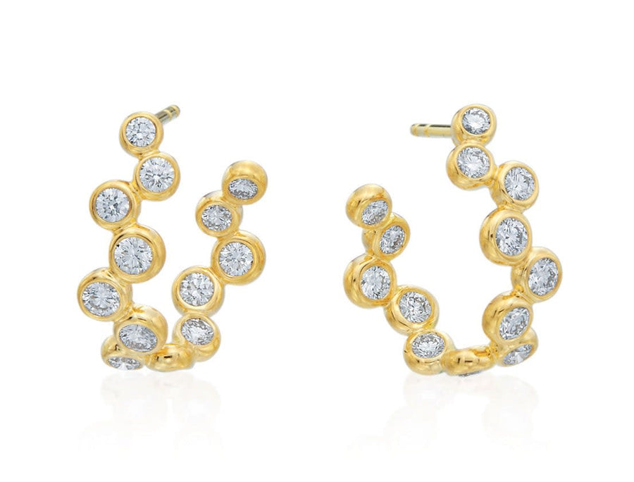 Moonlight 1.50ct Diamond ZigZag Earrings in 18K Yellow Gold