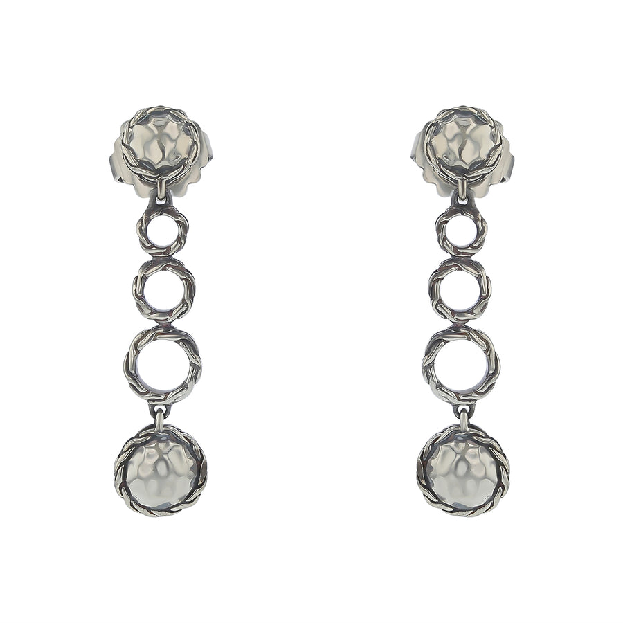 John Hardy Classic Hammered Drop Earrings in Sterling Silver