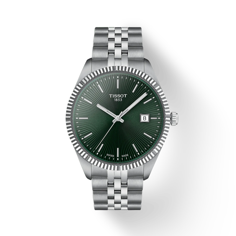 40mm Ballade Quartz Watch with Green Dial in Stainless Steel, Bracelet