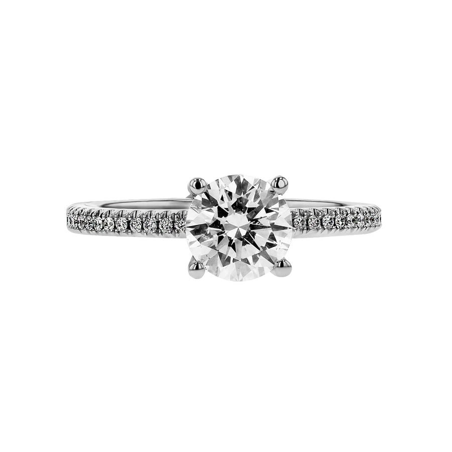 18K White Gold Fire and Ice Diamond Engagement Ring