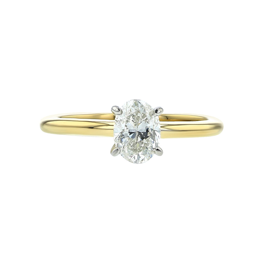 14K Gold Solitaire Engagement Ring Setting