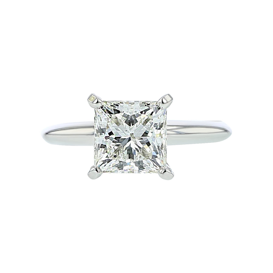 14K White Gold Solitaire Engagement Ring Setting