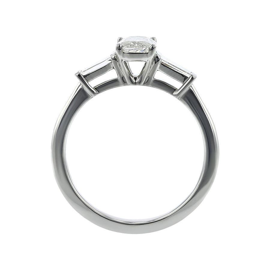 14K White Gold 3-Stone Diamond Engagement Ring