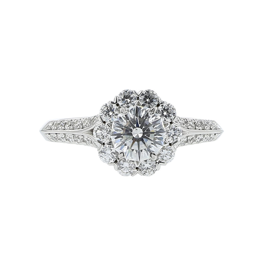 Round Crisscut Diamond Engagement Ring