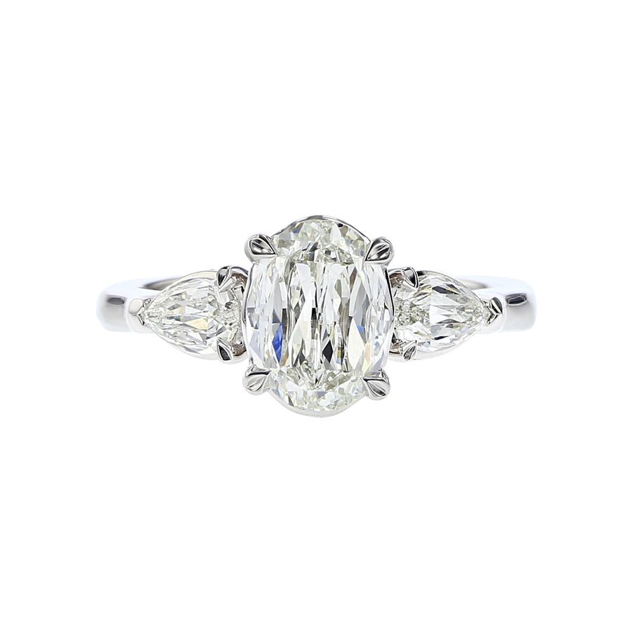 L'Amour Crisscut Oval Diamond 3-Stone Engagement Ring