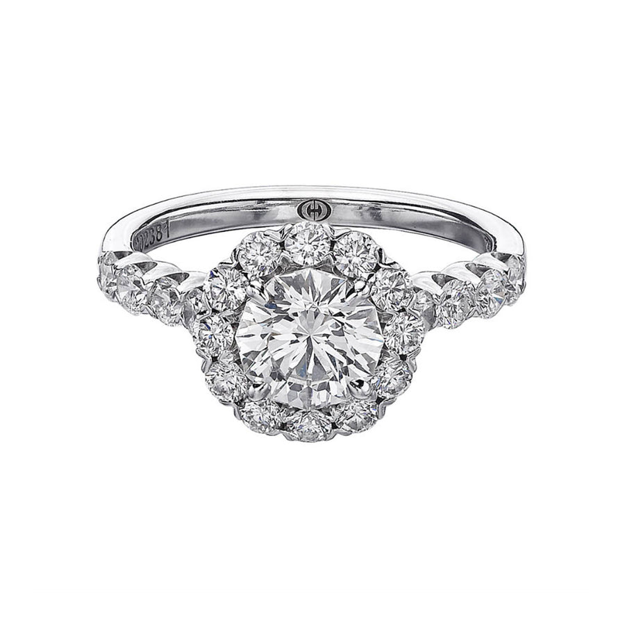 Round Crisscut Diamond Halo Engagement Ring