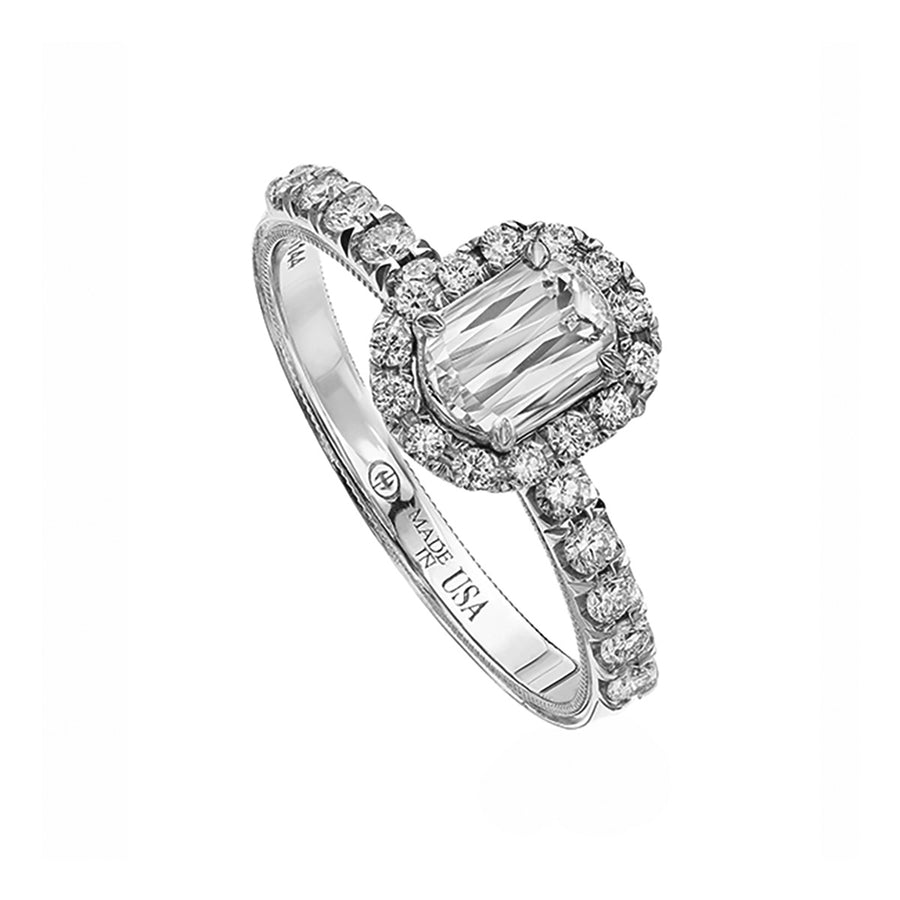 L'Amour Oval Crisscut Diamond Halo Engagement Ring
