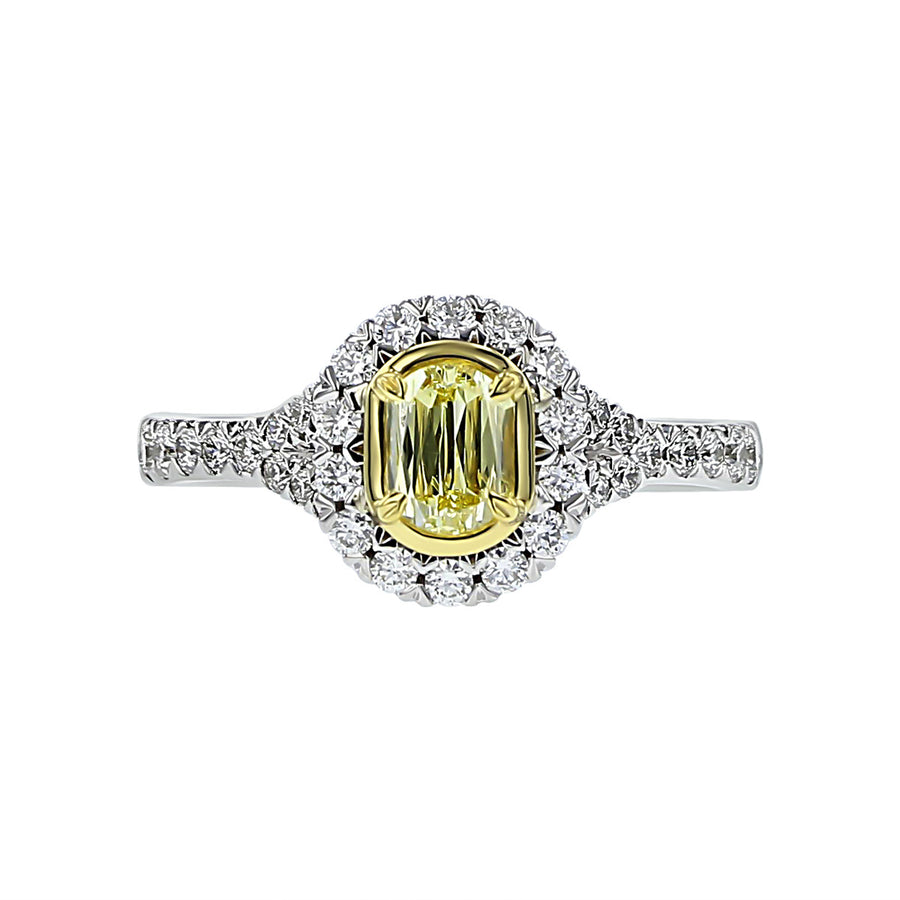 L'Amour Crisscut Yellow Diamond Engagement Ring