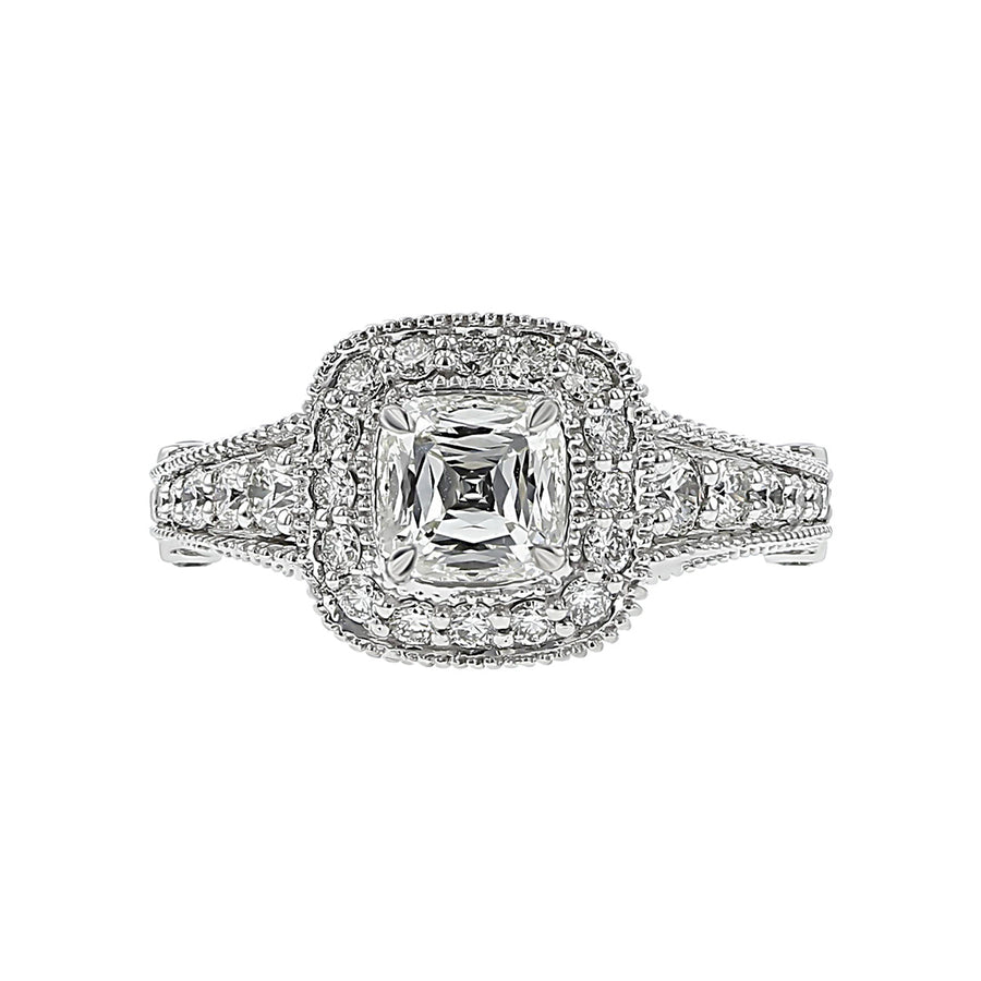 Cushion Crisscut Diamond Engagement Ring