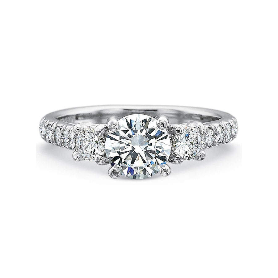 New Aire 3 Stone Split Diamond Engagement Ring Setting