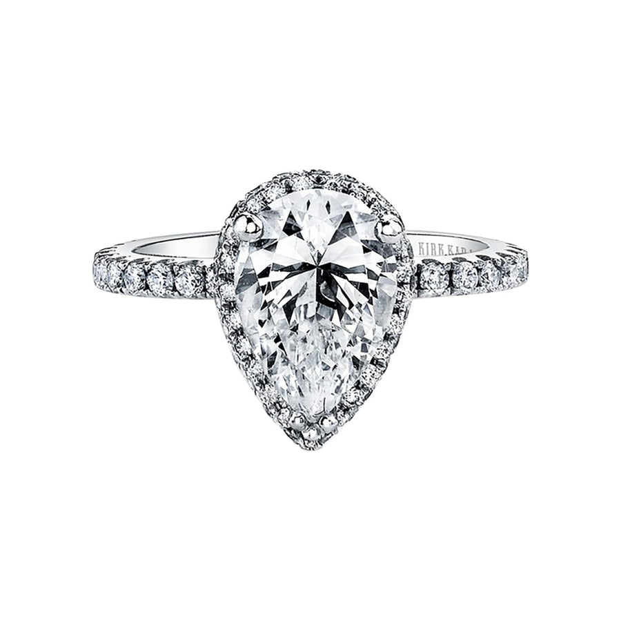 Elegant Pear Halo Diamond Engagement Ring Setting