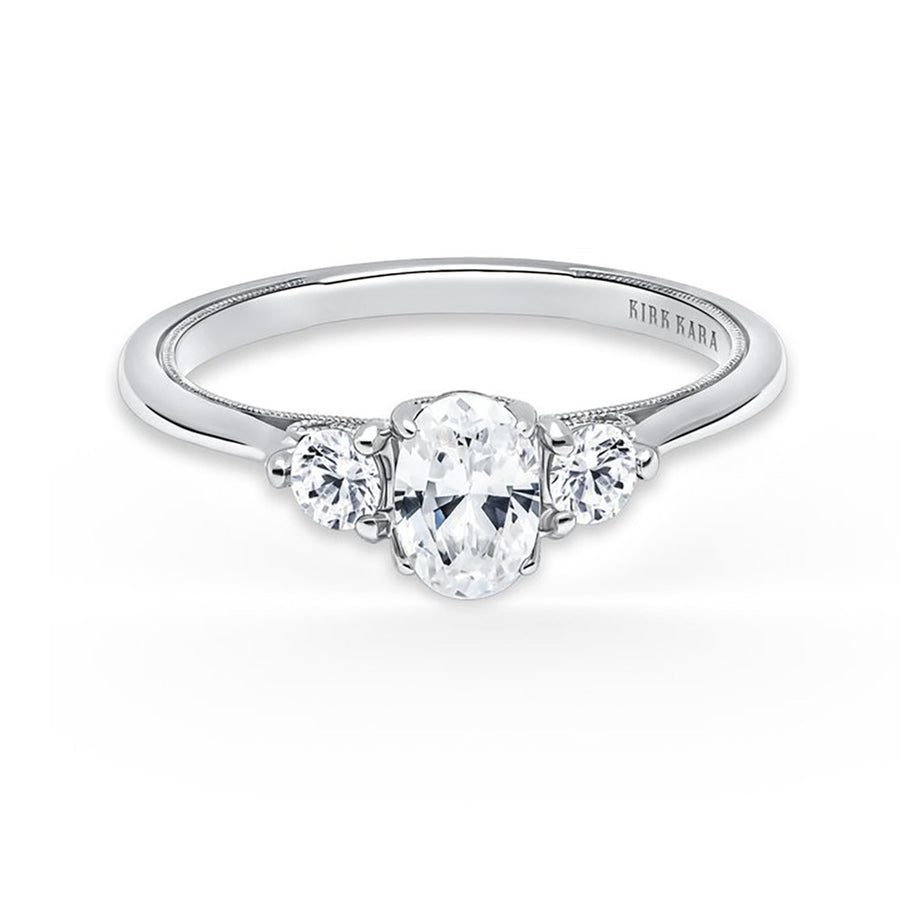 Three Stone Boho Diamond Engagement Ring Setting