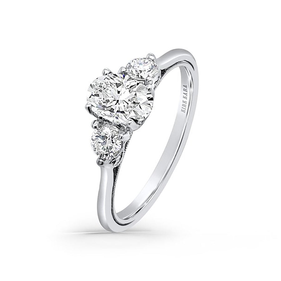 Three Stone Boho Diamond Engagement Ring Setting