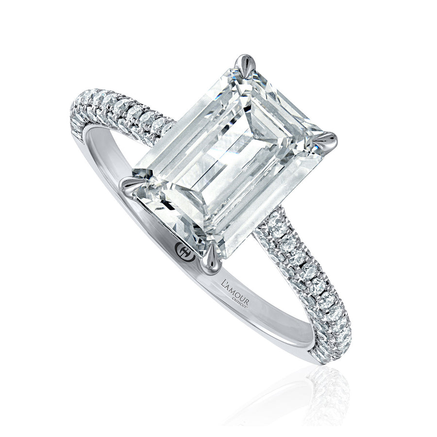 L'Amour Emerald-cut Diamond Engagement Ring