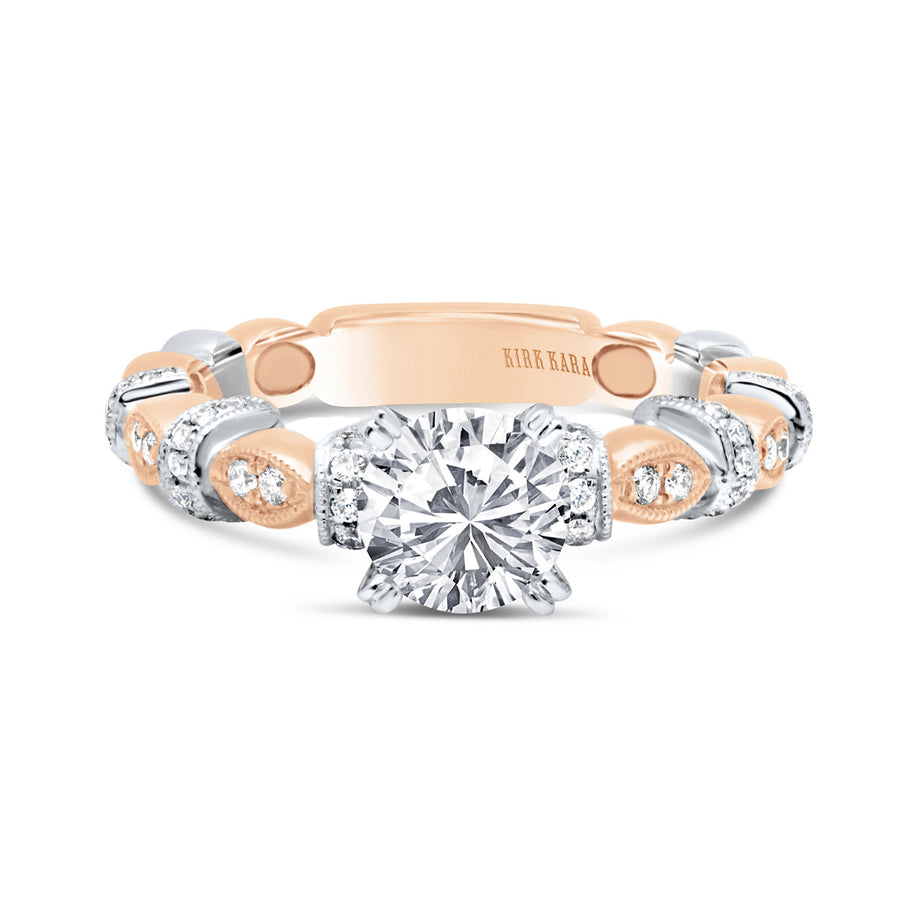 18K Two Tone Diamond Engagement Ring Setting