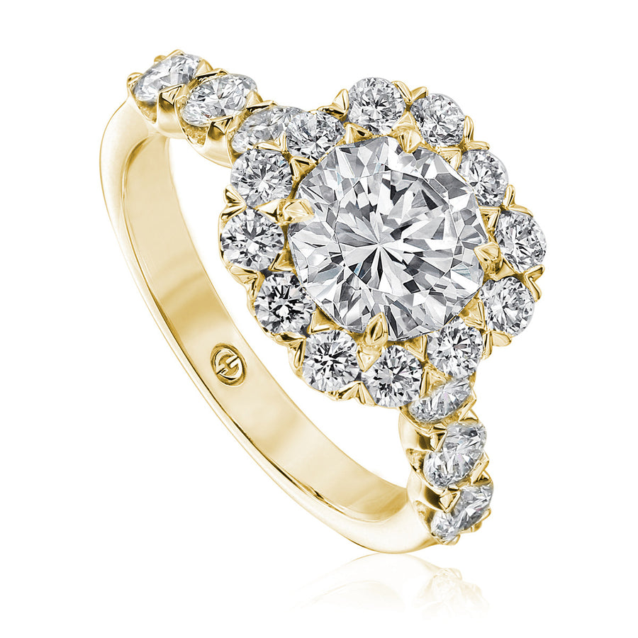 Classic Crisscut Diamond Halo Engagement Ring