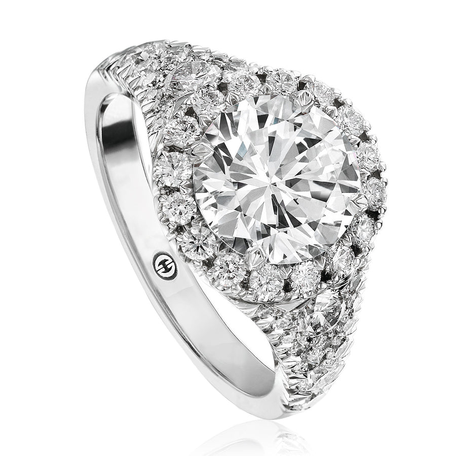 Elegant Diamond Halo Engagement Ring Setting