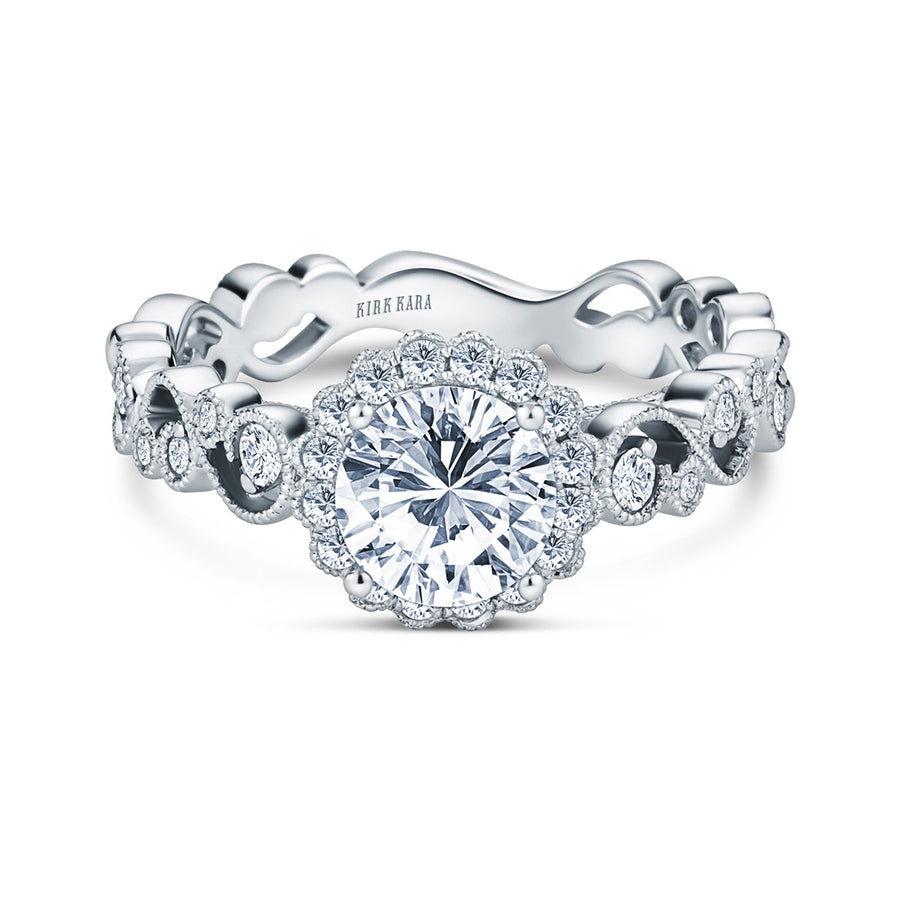 Lace Halo Diamond Engagement Ring Setting