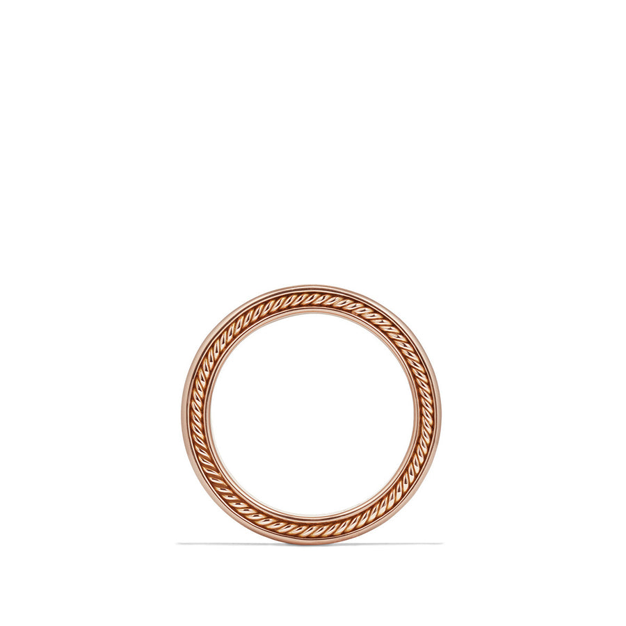 Streamline Three Row Band Ring in 18K Rose Gold with Pave Cognac Diamonds