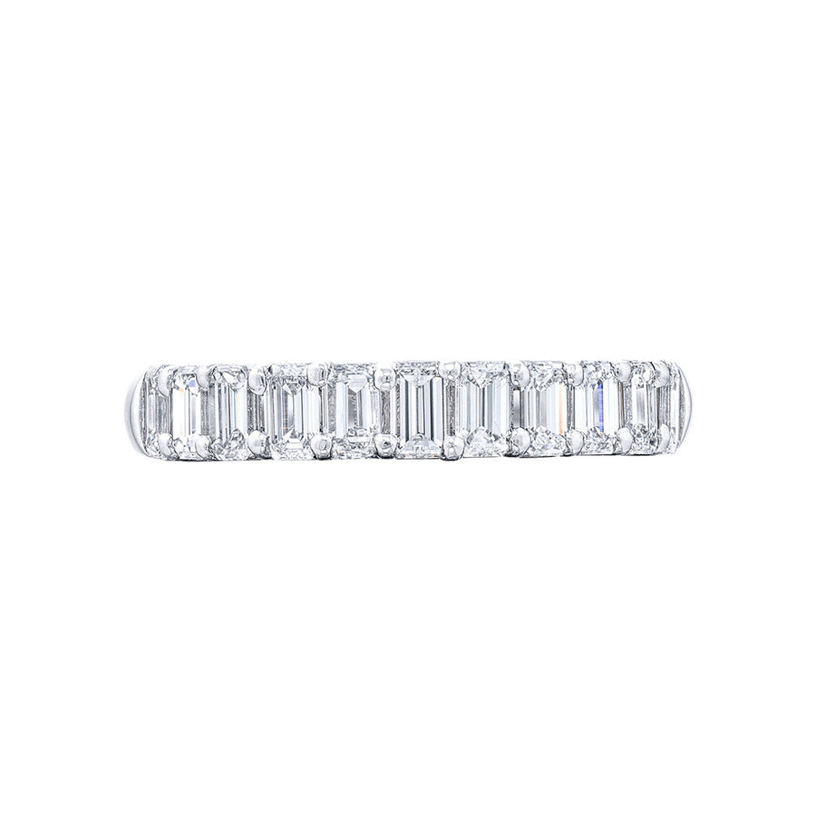 Platinum Emerald-cut Diamond Wedding Band