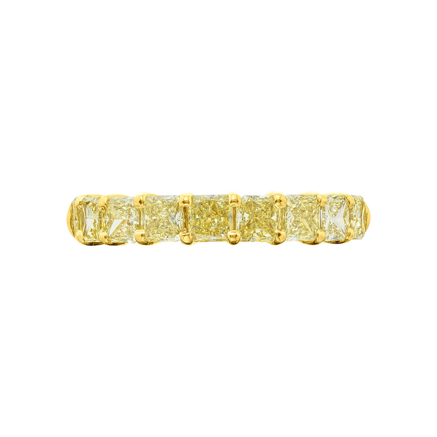 Fancy Yellow Princess-cut Diamond Wedding Band