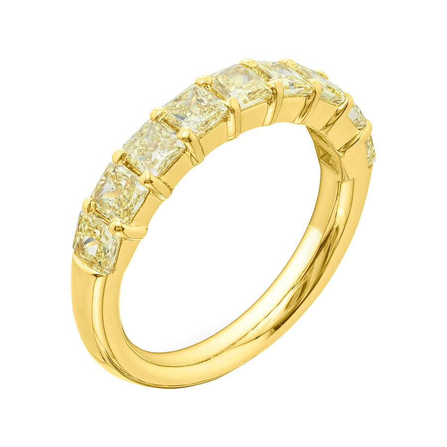 Fancy Yellow Princess-cut Diamond Wedding Band