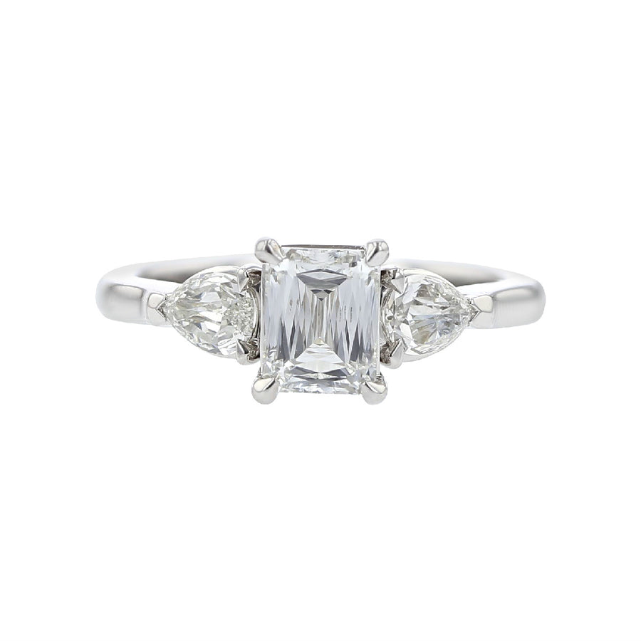Crisscut Emerald-cut 3-Stone Engagement Ring