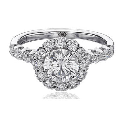 Halo Crisscut Diamond Engagement Ring