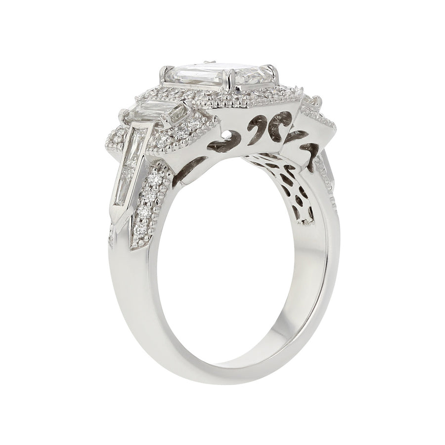 L'Amour Crisscut Diamond 3-Stone Engagement Ring