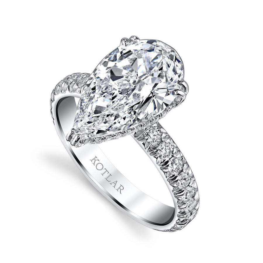 Platinum French Cut Diamond Engagement Ring