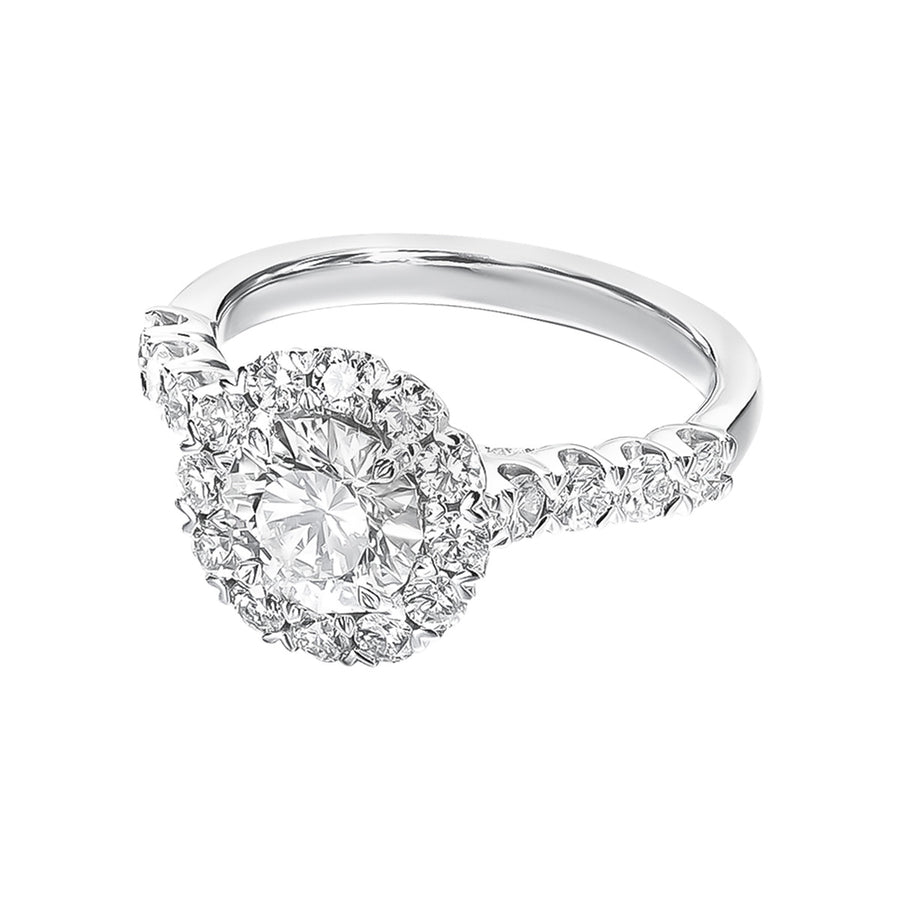 Round Crisscut Diamond Engagement Ring