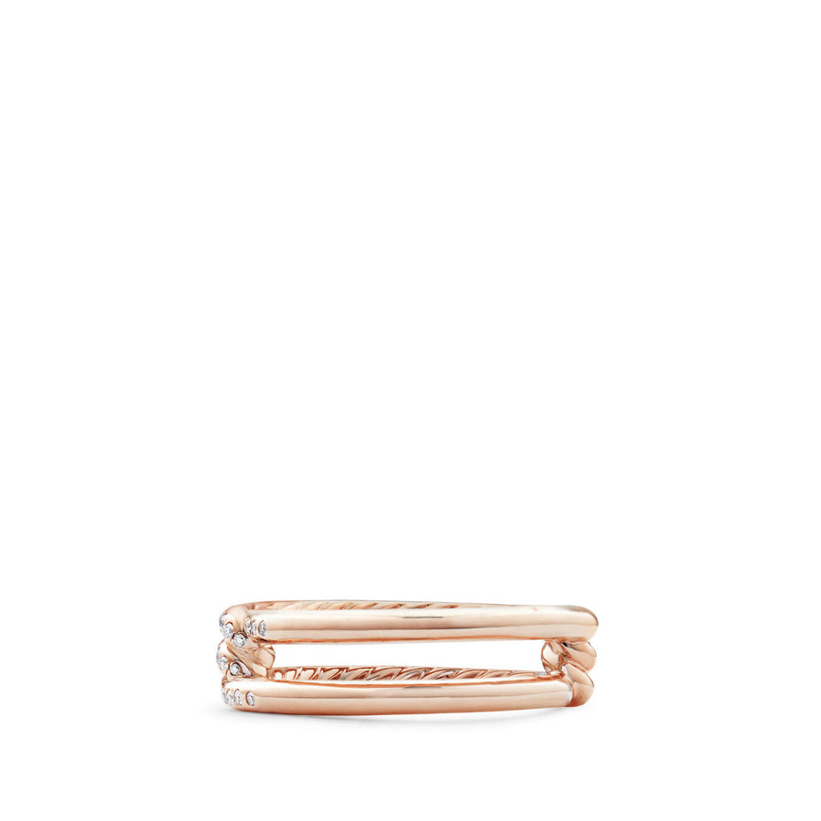 Continuance Band Ring with Diamonds in 18K Rose Gold, 6.5mm