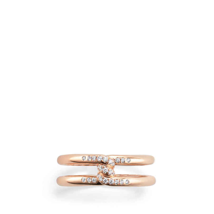 Continuance Band Ring with Diamonds in 18K Rose Gold, 6.5mm
