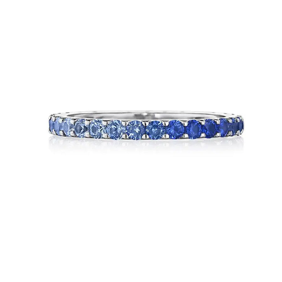 Thin Blue Sapphire Ombre Band