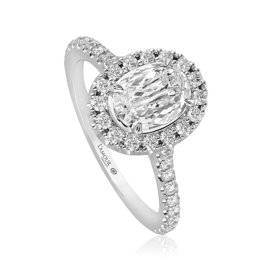 LAmour Crisscut Oval Diamond Engagement Ring