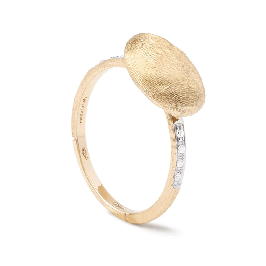 18K Yellow Gold and Diamond East West Ring
