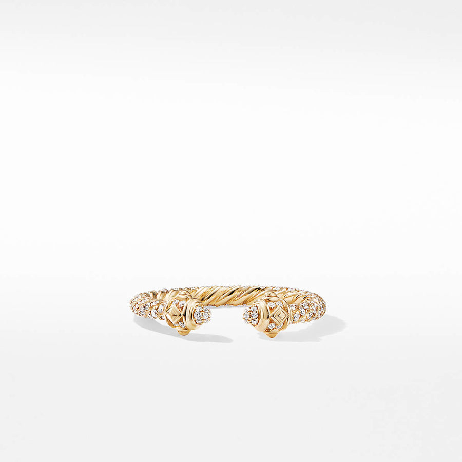 Renaissance Ring in 18K Yellow Gold with Full Pave Diamonds