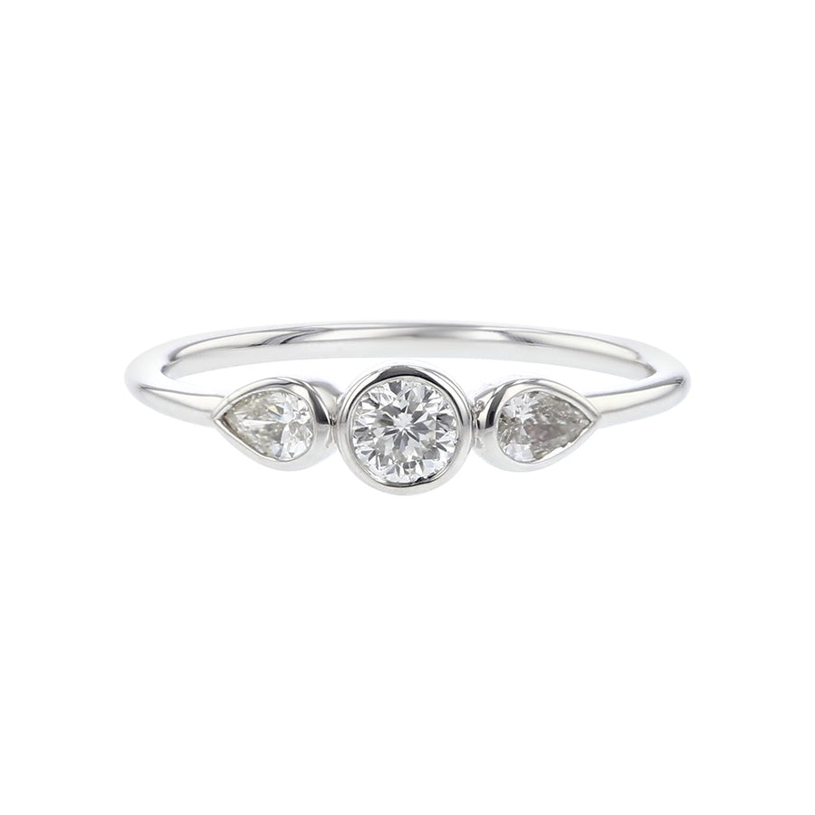 18K White Gold Dolce 3 Stones Ring